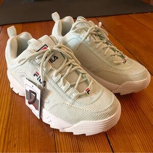 Fila Disrupter II in Mint Green Corduroy, Women’s 9.5